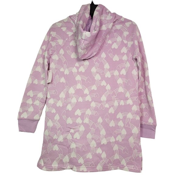 Spotted Zebra Girls Hooded Sweatshirt Dress Smile Often Stitched Purple Size XL - Picture 2 of 12